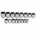 Williams Socket Set, 16 Pieces, 3/4 Inch Dr, 12 Point, 3/4 Inch Size JHWWSH-16RC